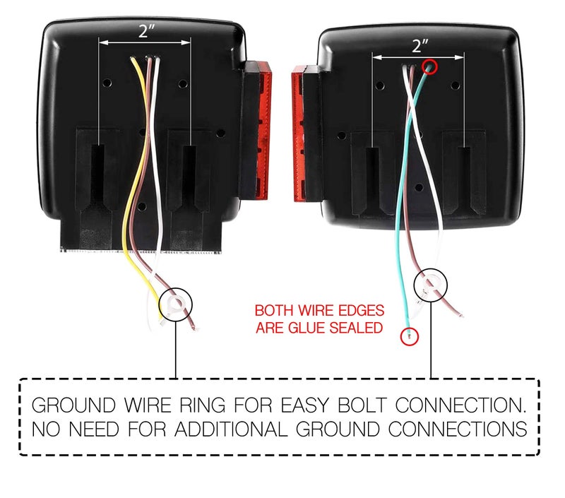 MAXXHAUL 50343 12V LED Submersible Left and Right Trailer Lights for Trailers Less than 80" Wide - Image 3